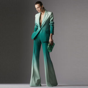 Women's Clothing new star fashion temperament gradient color slim fit suit flared trousers suit two piece suit - Damenbekl...