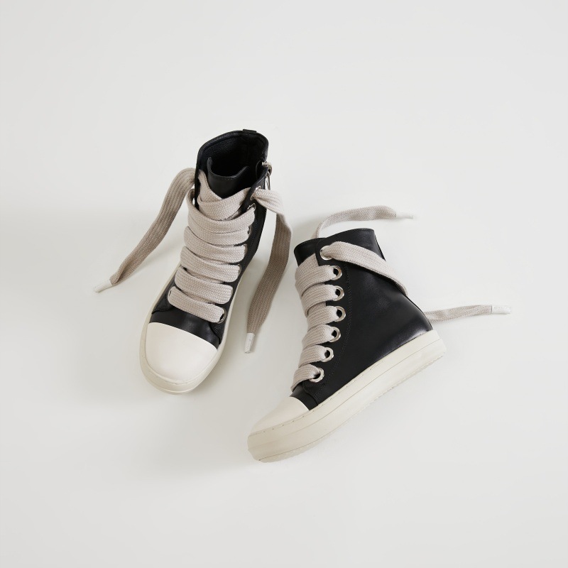 2024 autumn and winter new European and American cross border foreign trade high top shoes thick shoelaces large shoe eyes...