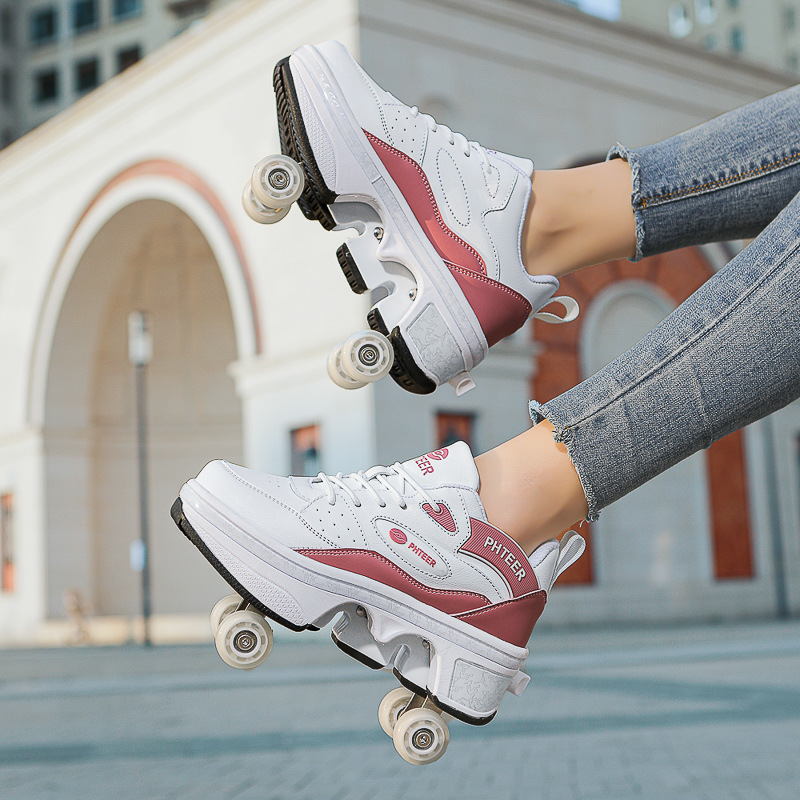 Deformed Four Wheeled Running Shoes That Can Walk And Skate Wheel Shoes New Roller Skates Roller Skates - Andere Sportarten