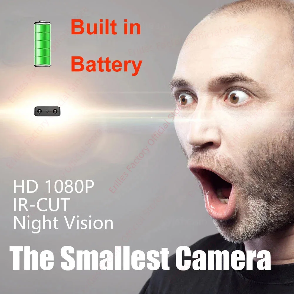 Smallest Mini Camera 1080P HD Smart Home Security Camcs IR-CUT Night Vision Micro Cam DV Motion Detection Video - Computer