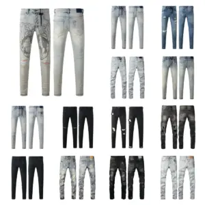 designer Ksubi High Quality Fashion Wash Tvintage Ripped Straight Leg Mens Personality Street Jeans - Herrenbekleidung