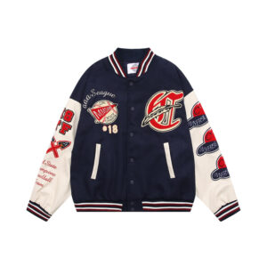 Men's Clothing college style street baseball uniforms for men and women autumn and winter quilted retro loose all-match ca...