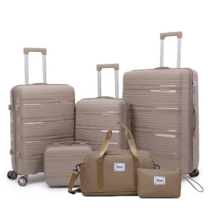 PP Suitcase 13+20+24+28 Inch Explosion Proof Zipper Universal Wheel Trolley Case Travel Bag Cosmetic Bag Set - Taschen