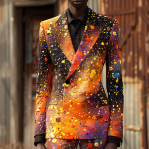 Men's Clothing Men's 3D digital printing suit cos party stage nightclub shiny cool performance suit - Herrenbekleidung