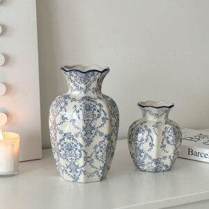 Blue And White Porcelain Ceramic Vase New Chinese Ornament Living Room Flower Arrangement Entrance Decoration Ancient - Wa...