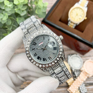 Laojia Daily Log Steel Band Full Diamond Three-Hand Quartz Watch - Herrenschmuck | Technik & Gadgets