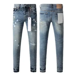 High street Purple jeans Men blue do vintage top quality repair low elevation skinny hold denim trousers pants - Herrenbek...