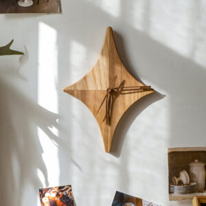 Star Solid Wood Fashion Living Children's Room Simple Wall Hanging Art Clock Creative - Waschen & Reinigen