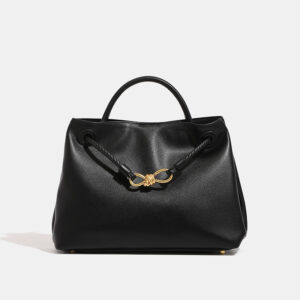 New Fashion Niche Metal Rope Buckle Bowknot Woven Women's Handbag, Capacity Shoulder Large Bag - Taschen | Technik & Gadgets