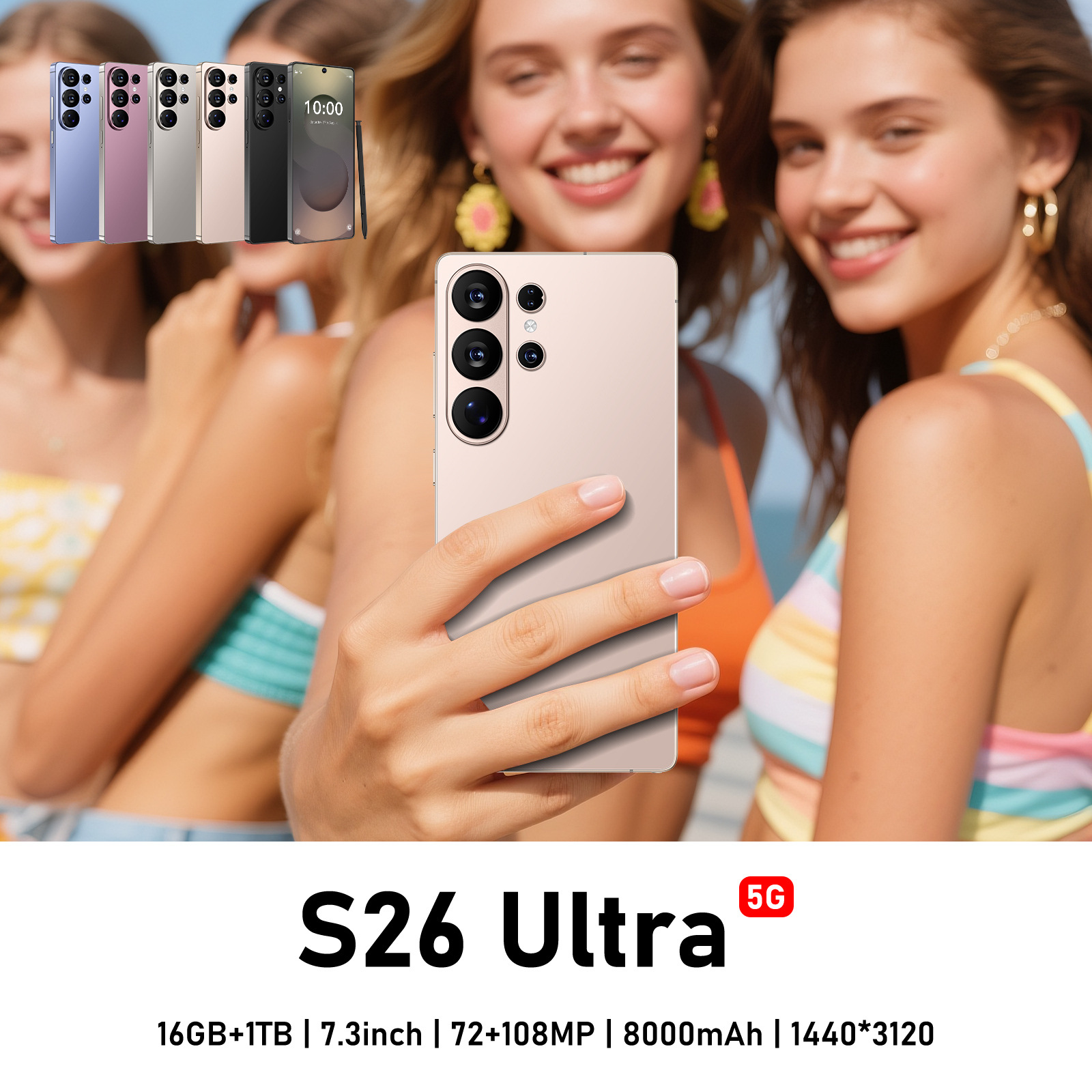 Popular S26 Ultra 7.3-inch Large Screen Cross-border Phone 3+16GB Android 10.0 Smartphone Wholesale,wedding,birthday, Holi...