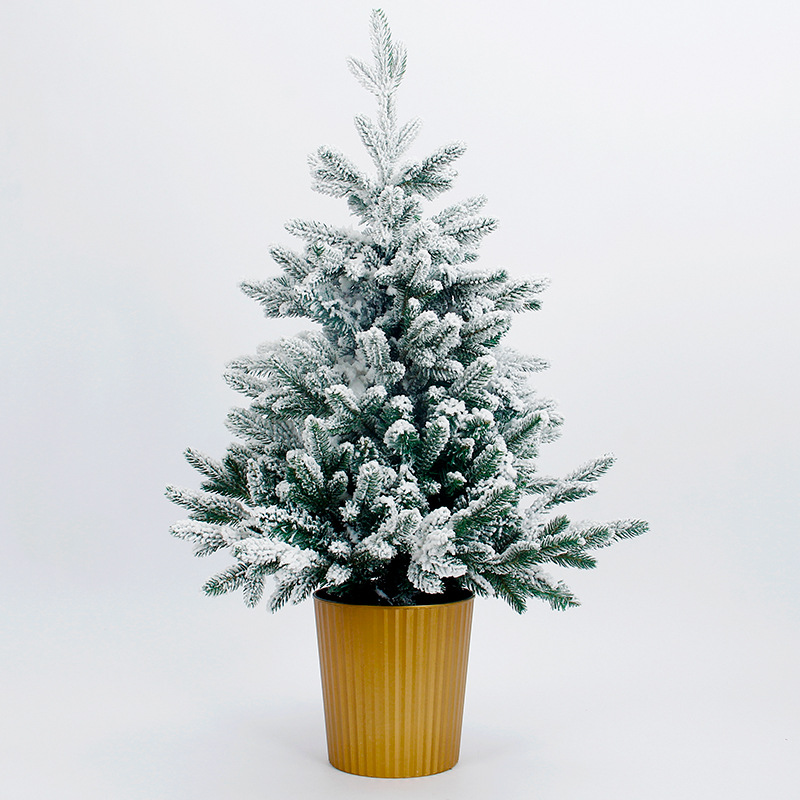 Christmas mini simulation snow spraying dragon tiger Christmas tree Christmas golden pot home decoration Christmas gift su...