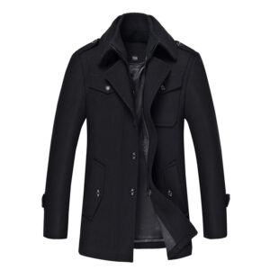 Woolen coat man slim size trench coat man thick woolen coat man woolen coat - Herrenbekleidung | Technik & Gadgets