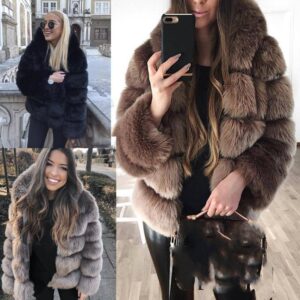 Women's Clothing fur jacket fur jacket Artificial Fur Outerwear - Damenbekleidung | Technik & Gadgets