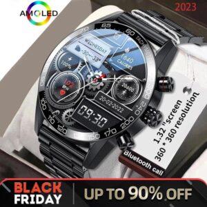 Lige 360 AMOLED HD Screen For Men Smart Watch Bluetooth Calling Smartwatch 2023 Fashion Business Clock New Smartband Man -...