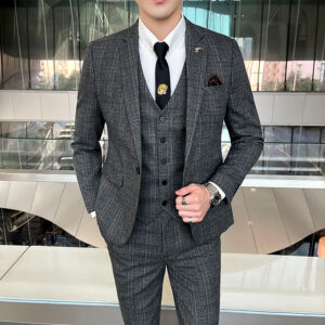 Men's Clothing 2024 New Men's Clothing Spring Men's Casual Suits Korean Style Slim Three-piece Small Suits Formal Dresses ...