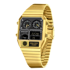 Electronic Watch Square Steel Band Electronic Watch Thermometer Stopwatch Timing Multifunctional Electronic Watch - Herren...