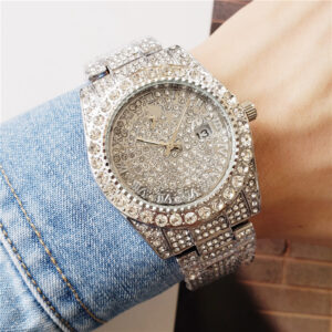 Men's Full Diamond Calendar Starry Sky Quartz Watch - Herrenschmuck | Technik & Gadgets