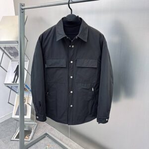Men's Clothing Winter Letter Embroidered Down Jacket Lapel White Duck Down Men's Down Warm Shirt Trend - Herrenbekleidung