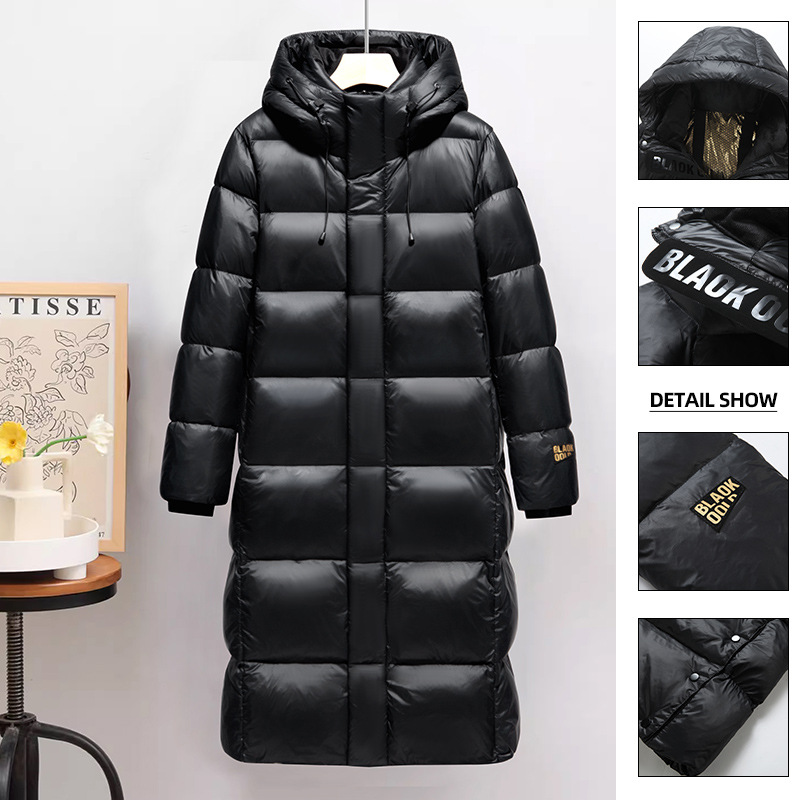 Men's Clothing Black and gold Coat jacket men's long coat winter thickened workwear off season clearance genuine brand hoo...