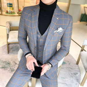 Men's Clothing 2024 New Men's Hot New Style M-4xl Suit Large Size Korean Style Wedding Suit - Herrenbekleidung