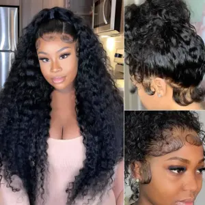 360 Water Wave Lace Front Wigs Human Hair 180 Density Deep Wave Human Hair Wigs for Women - Haircare Products