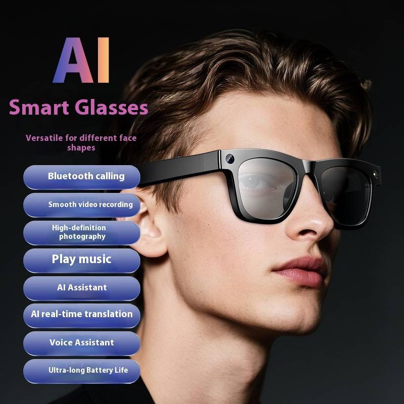 800W AI Smart Bluetooth Glasses With Camera, Video Recording, Voice Memo, Music & Calls - 32GB Memory, Compatible With All...