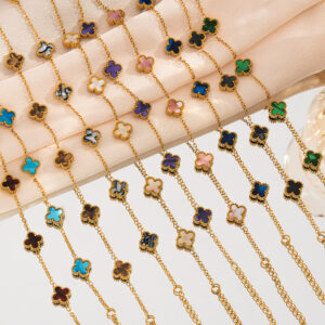 9mm Clover Bracelet Light Luxury High-end Feel Cross-border Hot-selling Women's European And American Non-fading Hand ! - ...