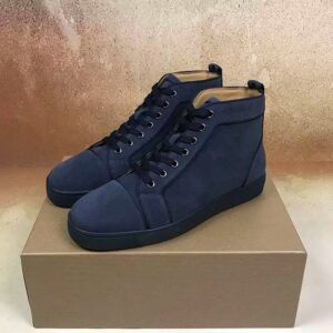 CL Men’s High Top Red Sole Shoes Sea Cucumber Starry Rivet Genuine Leather Breathable Casual Trendy Sneakers European