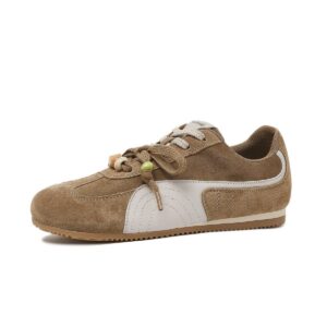 Cameido Brown Suede And Corduroy With Gray Flocked Round Toe Rubber Sole Casual Sports Shoes - Schuhe | Technik & Gadgets