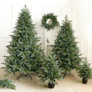 Dual-Tone PE Larch Christmas Tree With Smart Lighting Options - 150cm/180cm/210cm Realistic Holiday Decor (Pre-Wired LED &...