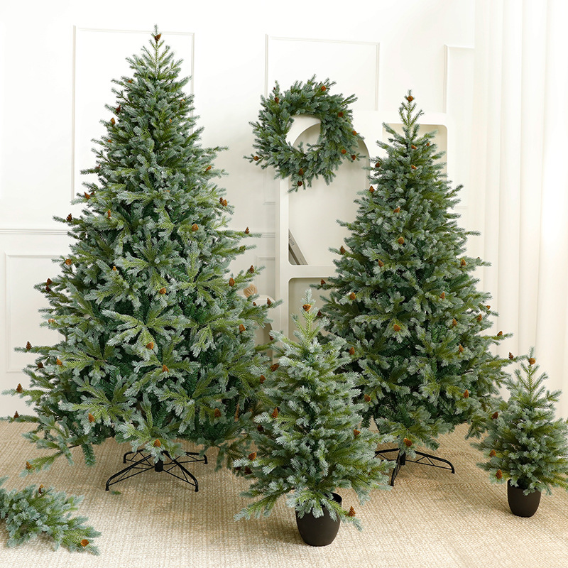 Dual-Tone PE Larch Christmas Tree With Smart Lighting Options - 150cm/180cm/210cm Realistic Holiday Decor (Pre-Wired LED &...