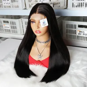 220% Double Drawn Human Hair Wig 4x4 Lace Front Glueless Pre-plucked Raw Vietnamese Straight - Haircare Products