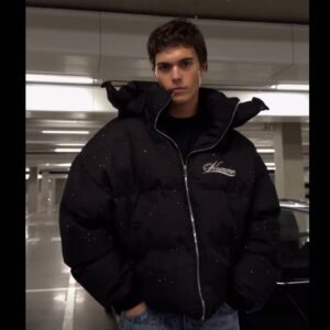 ​Unisex Hip-Hop Streetwear Hooded Jacket With Letter Print, Winter Casual Coat For Men & Women (Black/Grey/White/Pink/Blue...