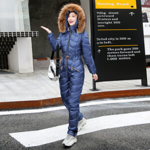 Sports & Outdoor Foreign Trade Winter New One Piece Ski Suit Women's One Piece Cotton Suit Shiny Suit Down Cotton Suit Wom...