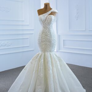 Women's Clothing Fishtail Wedding Dress Fishtail New Bride Wedding One Shoulder Outing Yarn Slim Temperament Ceremony Yarn...
