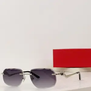 sunglasses men designer CT01200 Leopard Head Composite Metal Rimless Optical Frame Classic Rectangle Square gold - Herrena...