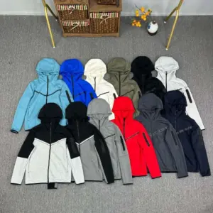 Sportswear Tech Fleeces Designers Full Zip Hoodies Mens Jackets Winter Indoor fiess training Sports Pants Space Cotton - H...