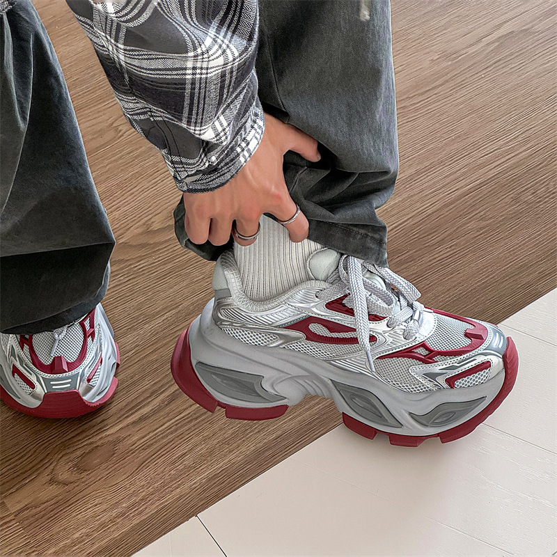 Paar-Papa-Schuhe für Frauen, höhenverstärkende Casual 2025 Neuer Trend Leichte, atmungsaktive, dicke Sohle, vielseitige Sn...