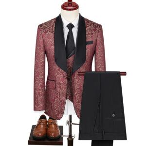 3pcs Men's clothing jacquard wedding dress and groom suit - Herrenbekleidung | Technik & Gadgets