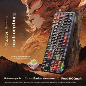 Lingbao K87pro Customized Mechanical Keyboard Wireless Bluetooth Three-mode Side Engraving Full-key Hot-swappable E-sports...