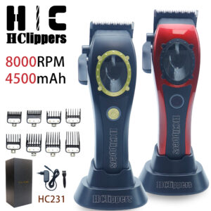 HClippers HC231 Professional Men's Electric Clippers with 8000RPM 4500mAh Large Capacity Battery Hair Trimmer for Barber -...