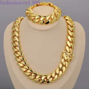 Wholesale Hip Hop Jewelry 20mm 10K Gold sier Custom Solid Miami Cuban Link Chain Necklace For Men - Geschenke