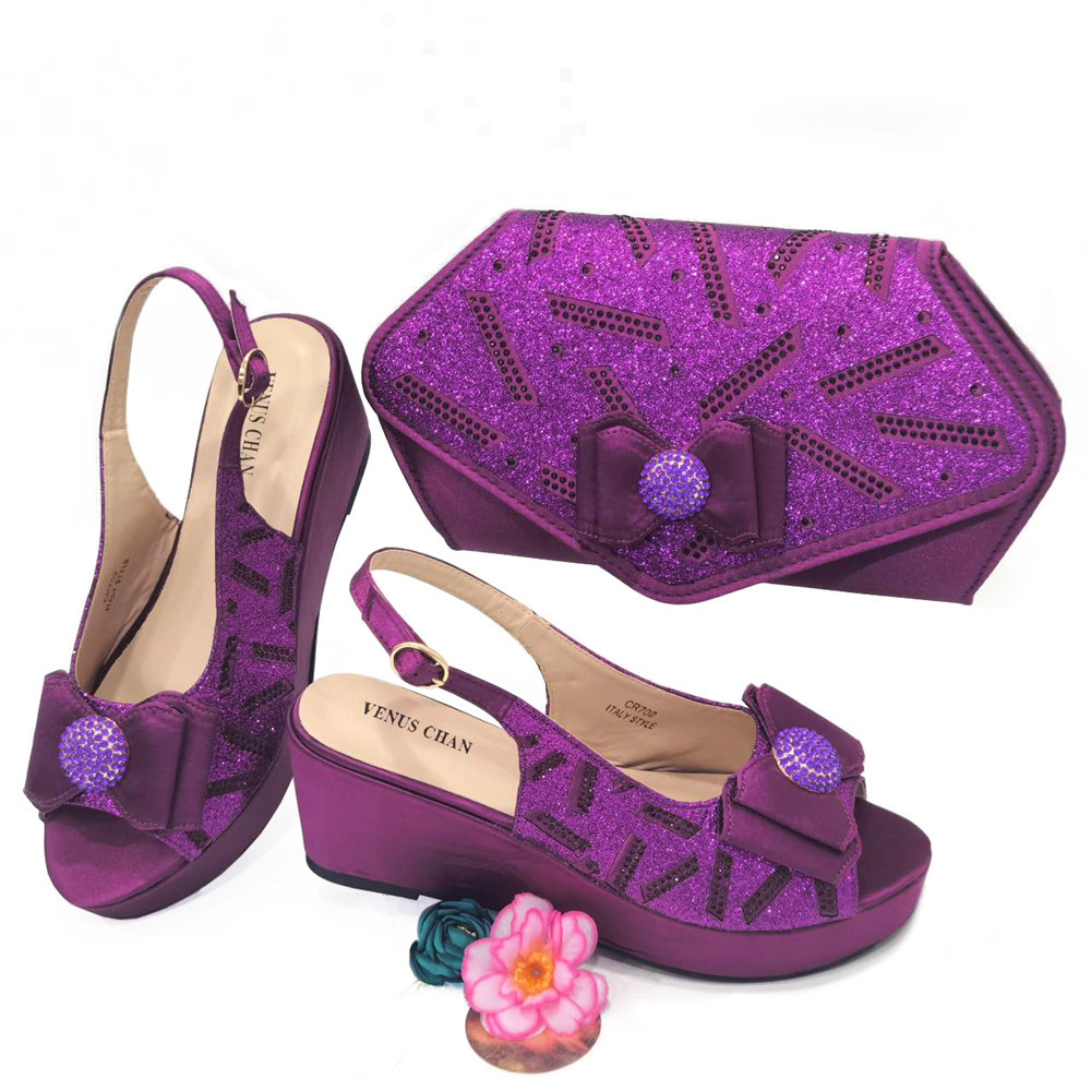 Women's Shoes Large Size Women's Shoes Birthday Party Shoes Small Wedge Heel Thick Sole Shoes With The Same Design Clutch ...