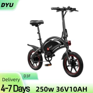 DYU D3F Electric Bike For Adults, 14 In Folding Electric Bicycle,Commuter City E-Bike With 250W Motor And 36V 10AH Lithium...