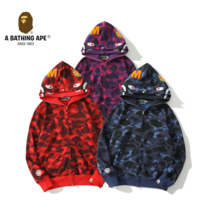 A BATHING APE ABC CAMO High Quality Pure Cotton Version Classic Double Hat SHARK FULL ZIP HOODIE MENS AND WOMEN - Herrenbe...