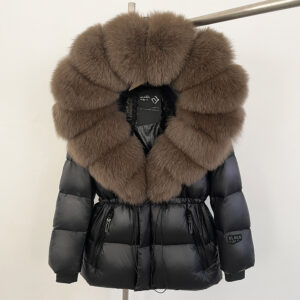 Women's Clothing Luxury Winter Women's Goose Down Coat With Fox Fur Trim Hooded Long Parka Jacket - Detachable Fur Collar,...