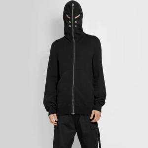 Men’s Clothing Dark RO Shark Hat Personality Four Eyelet Zipper Hooded Sweater Jacket Loose Men - Herrenbekleidung