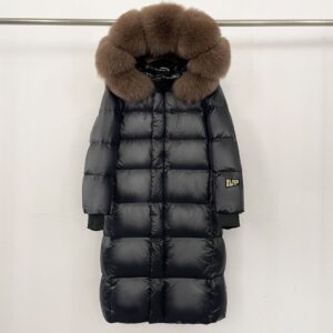 Women's Clothing Women's Long Hooded Down Jacket With Fox Fur Trim, 90% Goose Down, Water-Resistant Nylon, Elegant & Warm ...