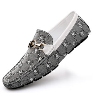 British Style Top Layer Loafers Men's Summer Breathable Slip-On Office Soft Leather Flat Shoes - Schuhe | Technik & Gadgets