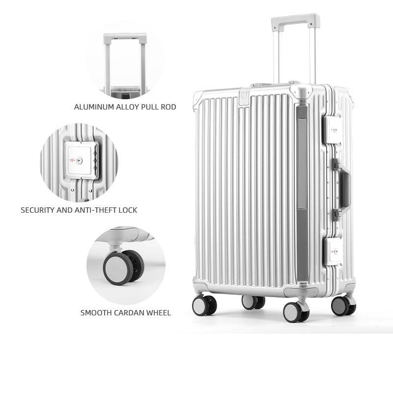Durable ABS+PC Aluminum Frame Suitcase With TSA Lock & 360° Spinner Wheels - 20in Carry-On, 24in & 26in Check-In Luggage (...